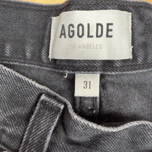 AGOLDE Criss-Cross Savage Washed Black Denim Jeans sz 31 - Picture 6 of 9